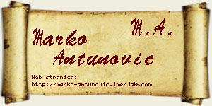 Marko Antunović vizit kartica